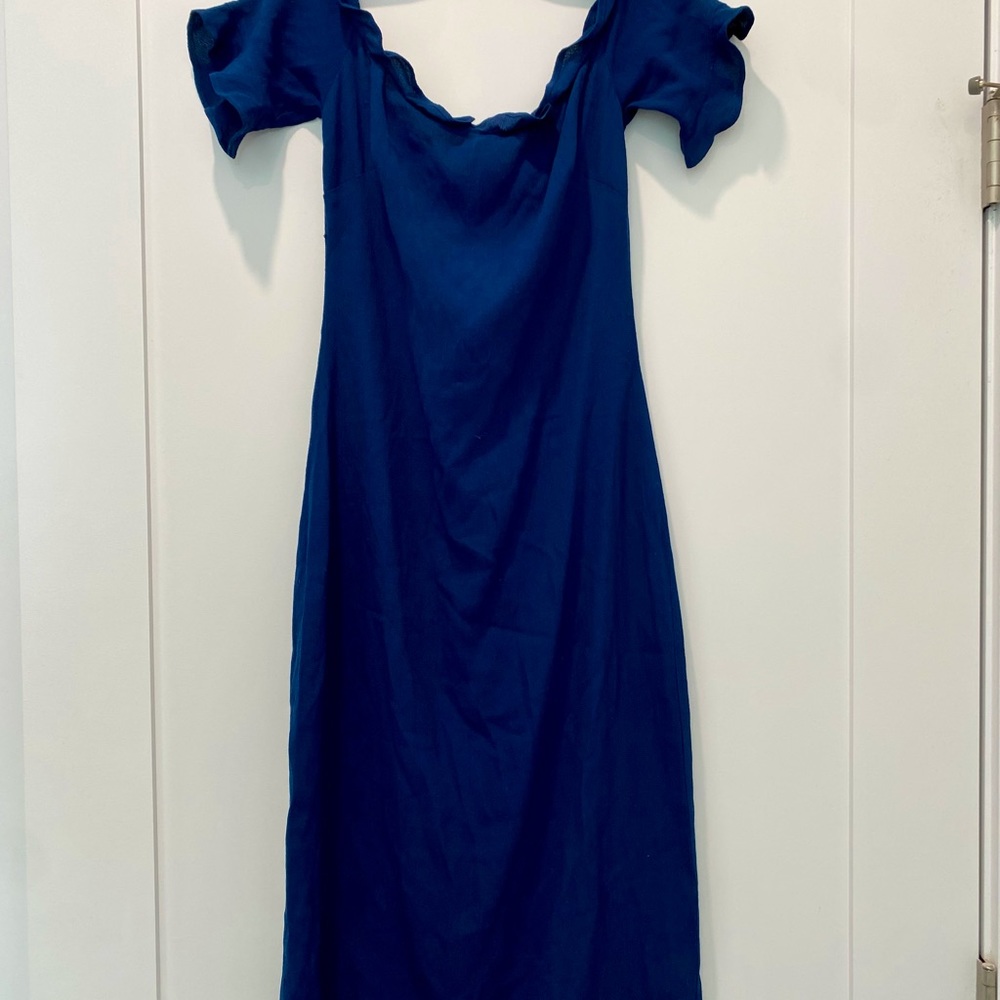 Reformation cap sleeve midi slip dress
